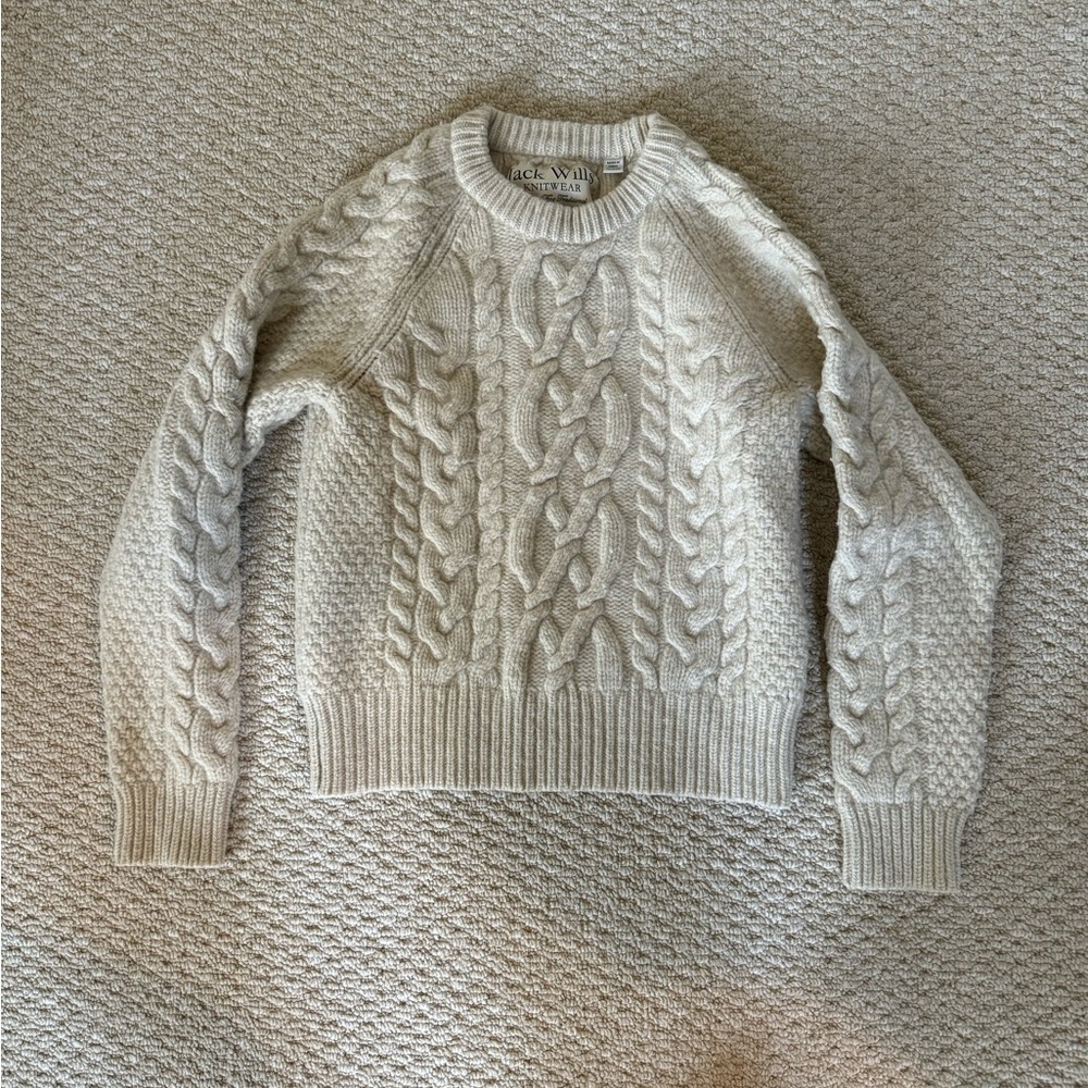 Jack Wills Cream Cable Knit Sweater